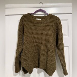 Madewell Olive Knit Crew Neck Sweater